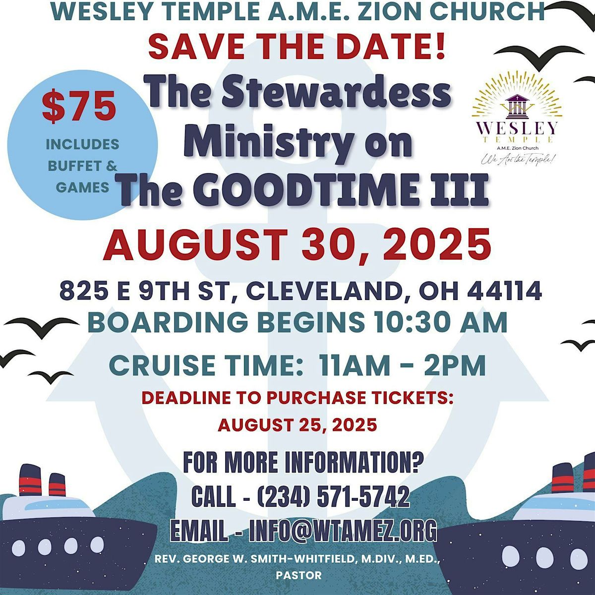 Wesley Temple A.M.E. Zion Church on The GOODTIME III
