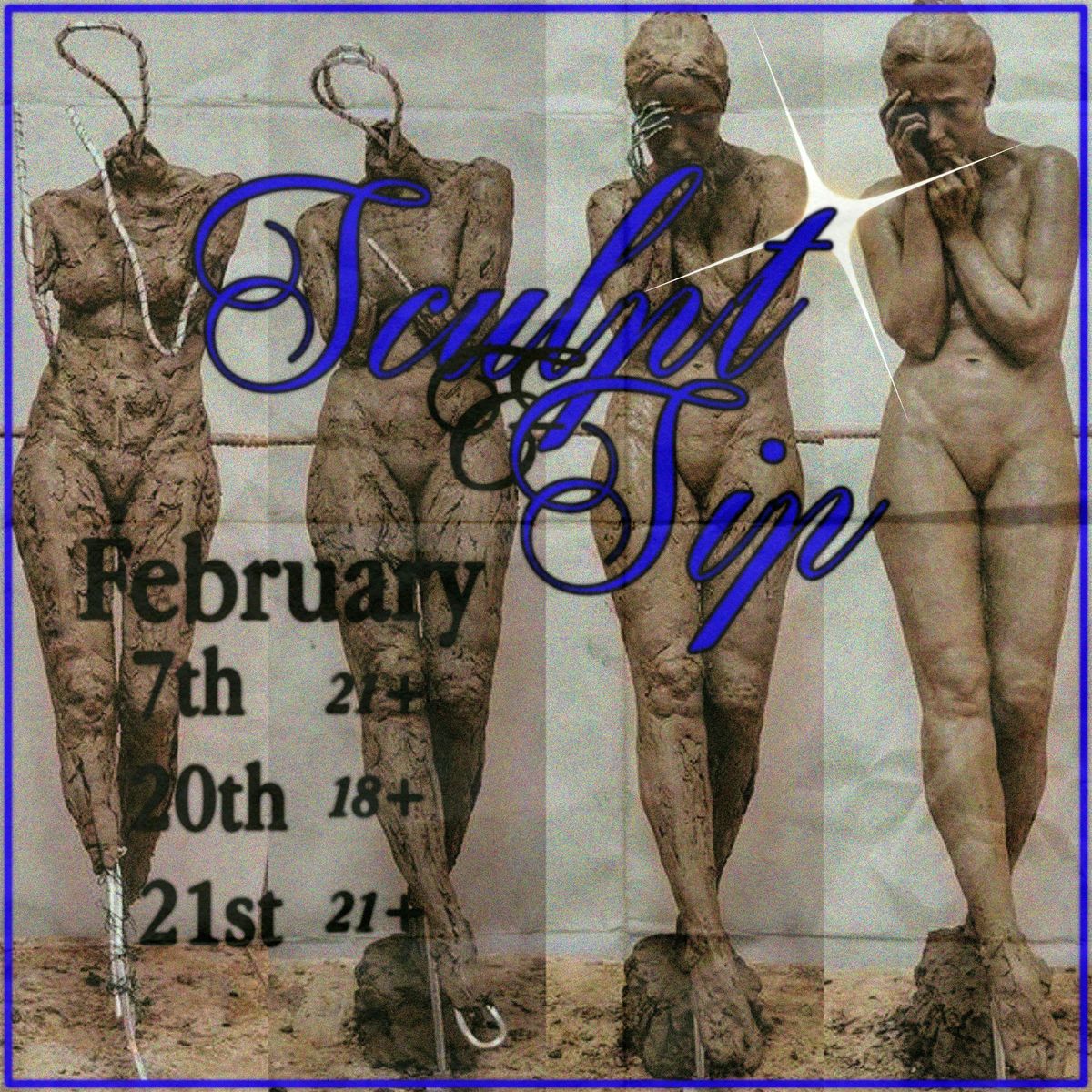 SCULPT & SIP - live nude model - bottomless wine - intro sculpting