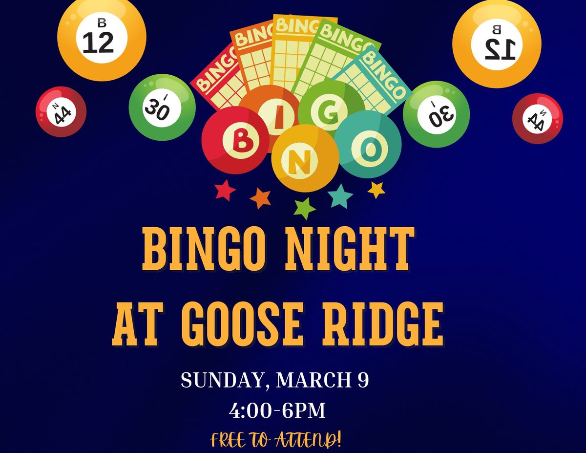 Bingo & Vino at Goose Ridge