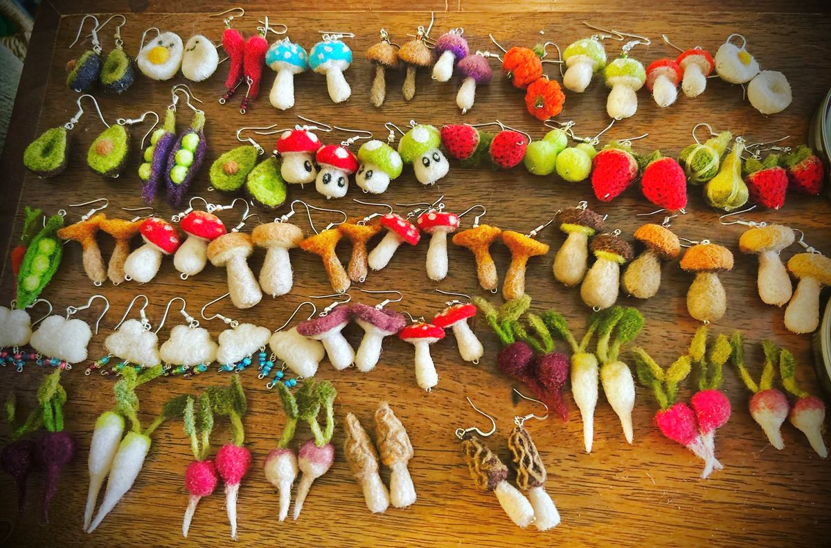 Needle Felted Earrings - $60