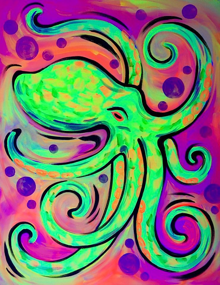 Auckland Glow in the Dark Paint Night - Octoglow