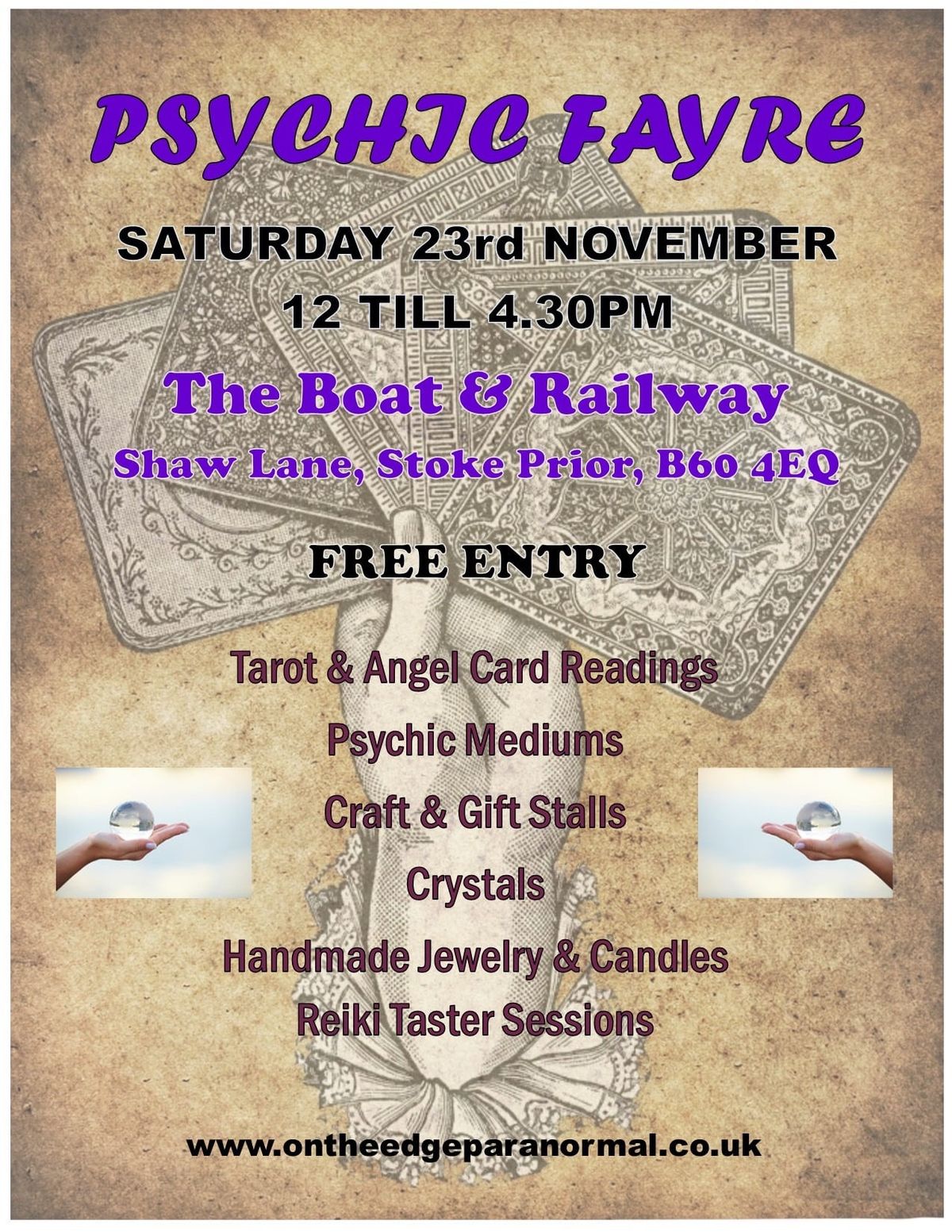 Craft & Psychic Fayre 23rd November 12pm - 4.30pm