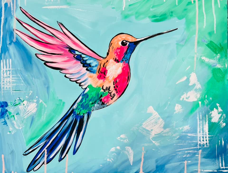 Valentine Hummingbird Paint & Sip