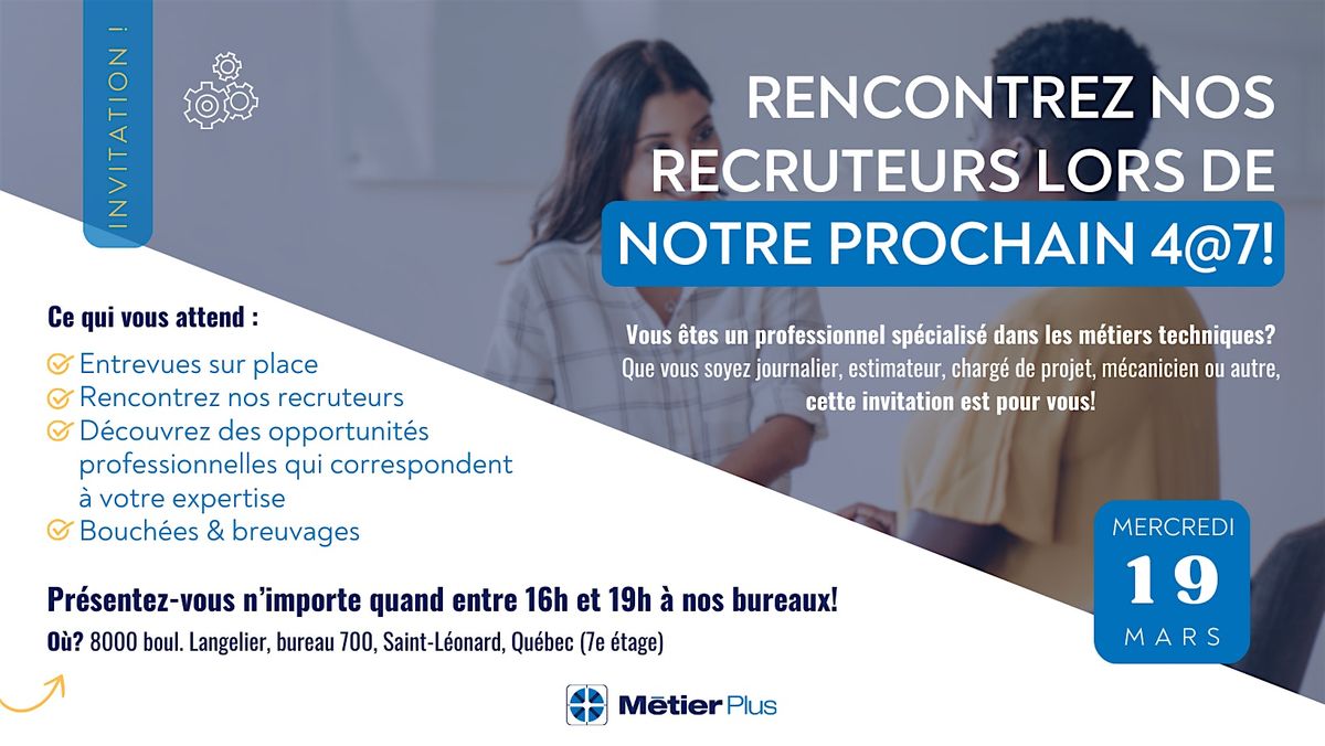 4 \u00e0 7 - Recrutement en m\u00e9tiers techniques