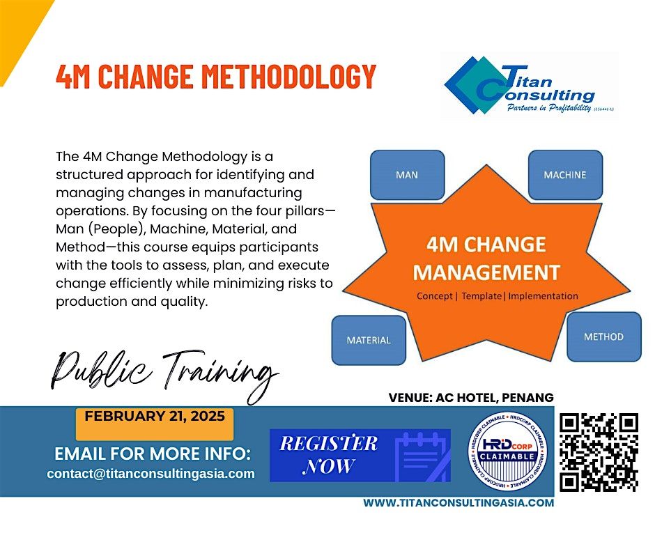 4M Change Methodology (HRD Claimable)