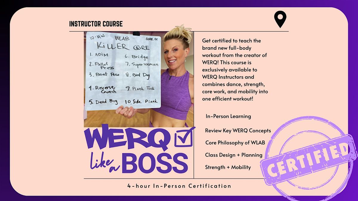 WERQ\u00ae Like a Boss Instructor Certification | Wixom, MI | Saturday 3\/22\/25