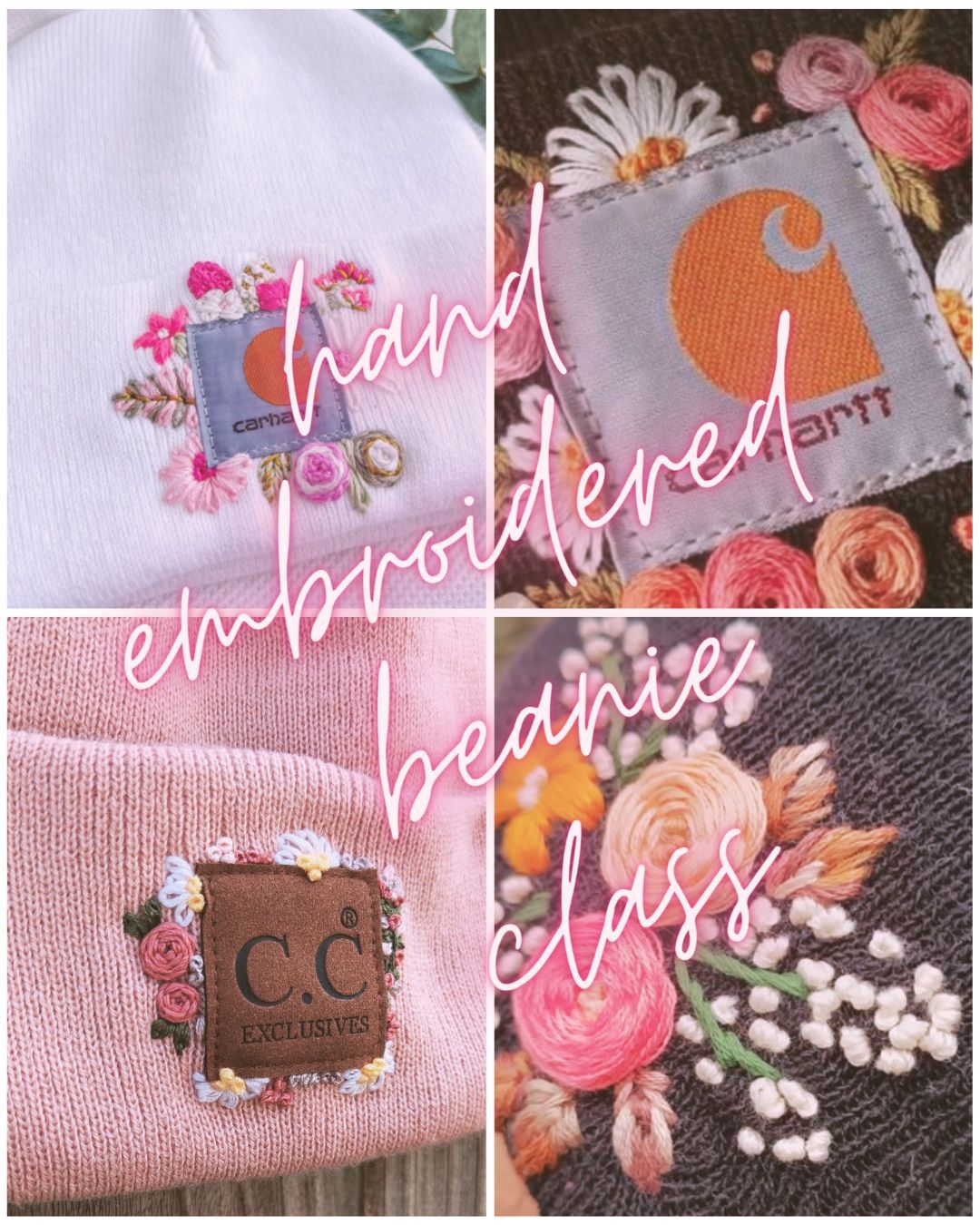 Hand Embroidered Beanie Class with ThreadJoy