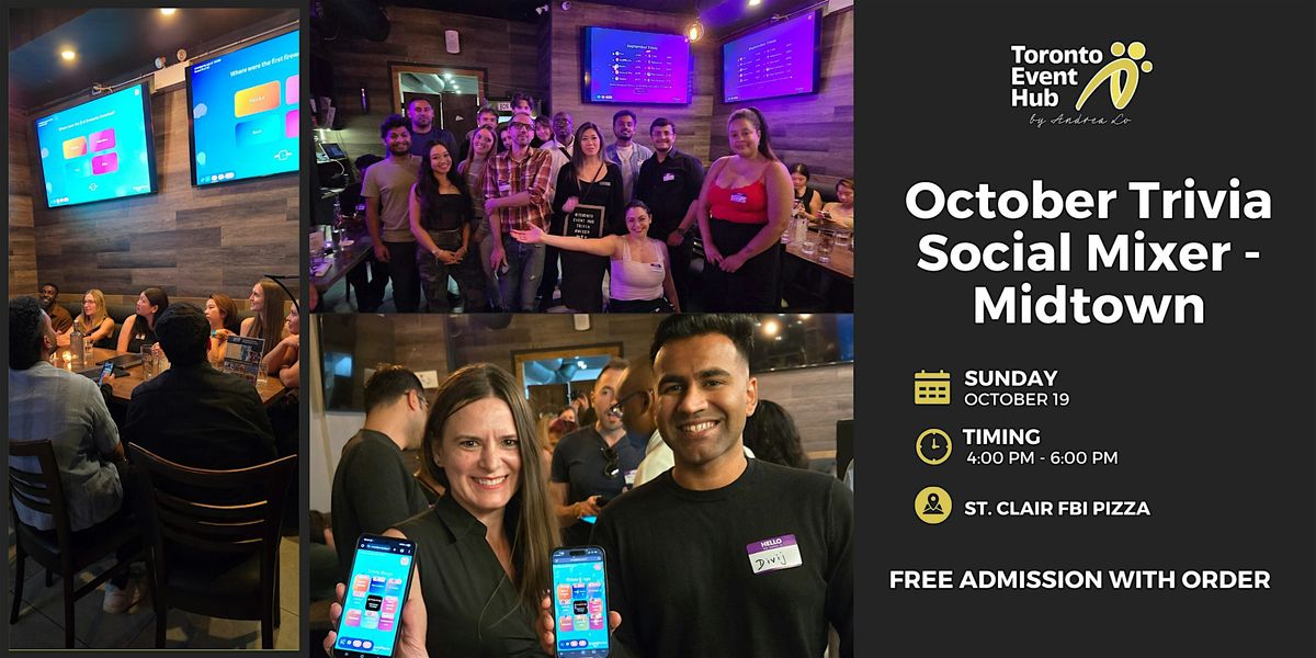 Toronto Event Hub October Trivia Social Mixer on St Clair Ave - Midtown