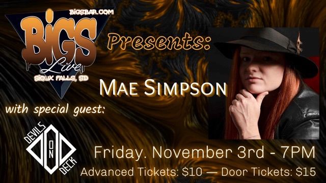 Mae Simpson + Devils on Deck at Bigs Bar, Bigs Bar, Sioux Falls, 3 ...