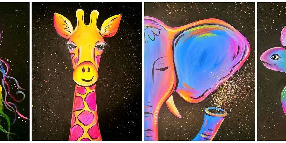 Majestic Neon Animals - Paint and Sip by Classpop!\u2122