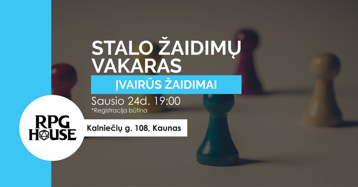 Stalo \u017eaidim\u0173 vakaras