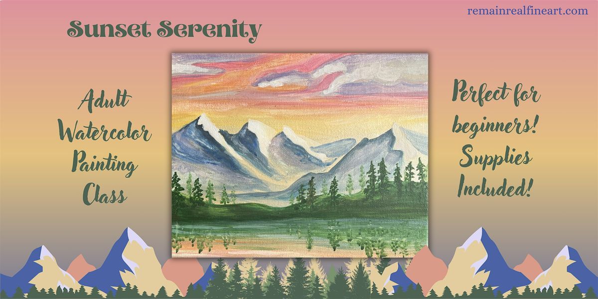 Sunset Serenity Watercolor Paint & Sip Class