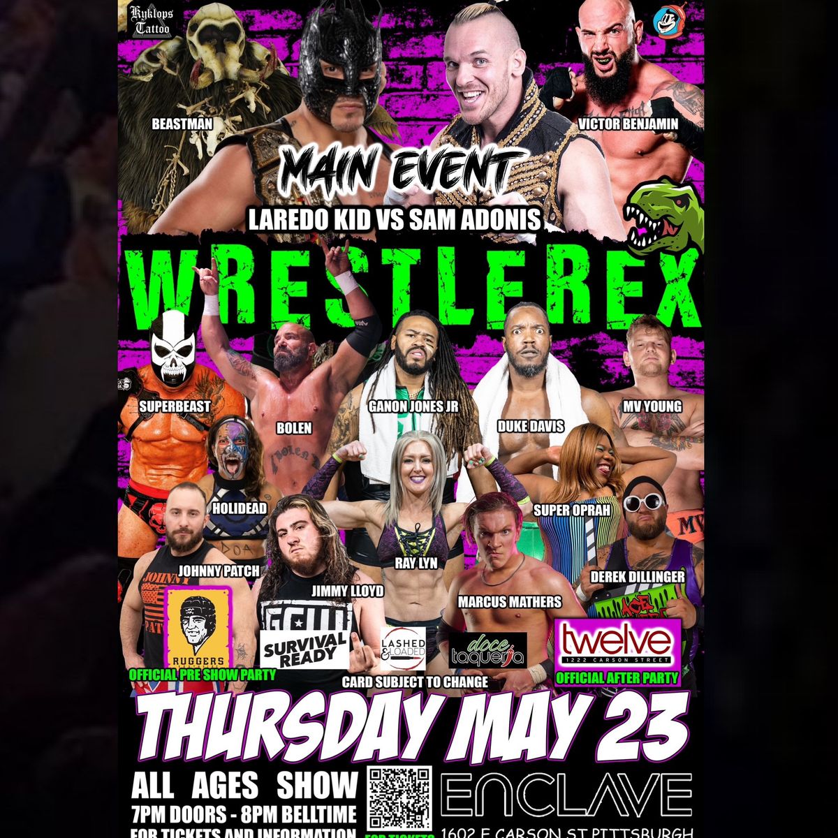 WRESTLEREX Returns to SouthSide Pittsburgh on Thursday May 23rd!!!