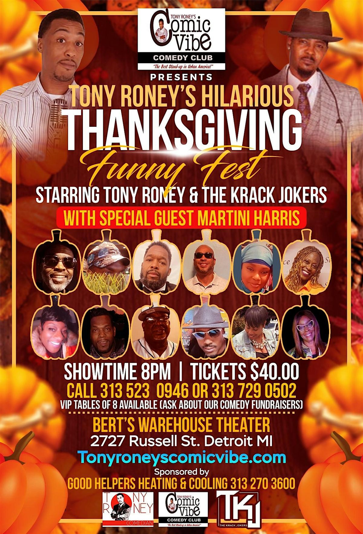 Tony Roney's Comic Vibe Presents THE KRACK JOKERS "Thanksgiving Funny Fest"