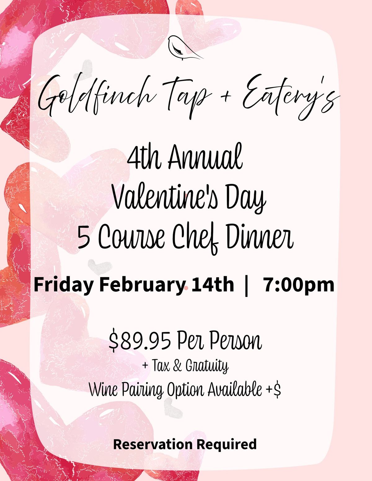 4th Annual Valentine's Day 5 Course Chef Dinner