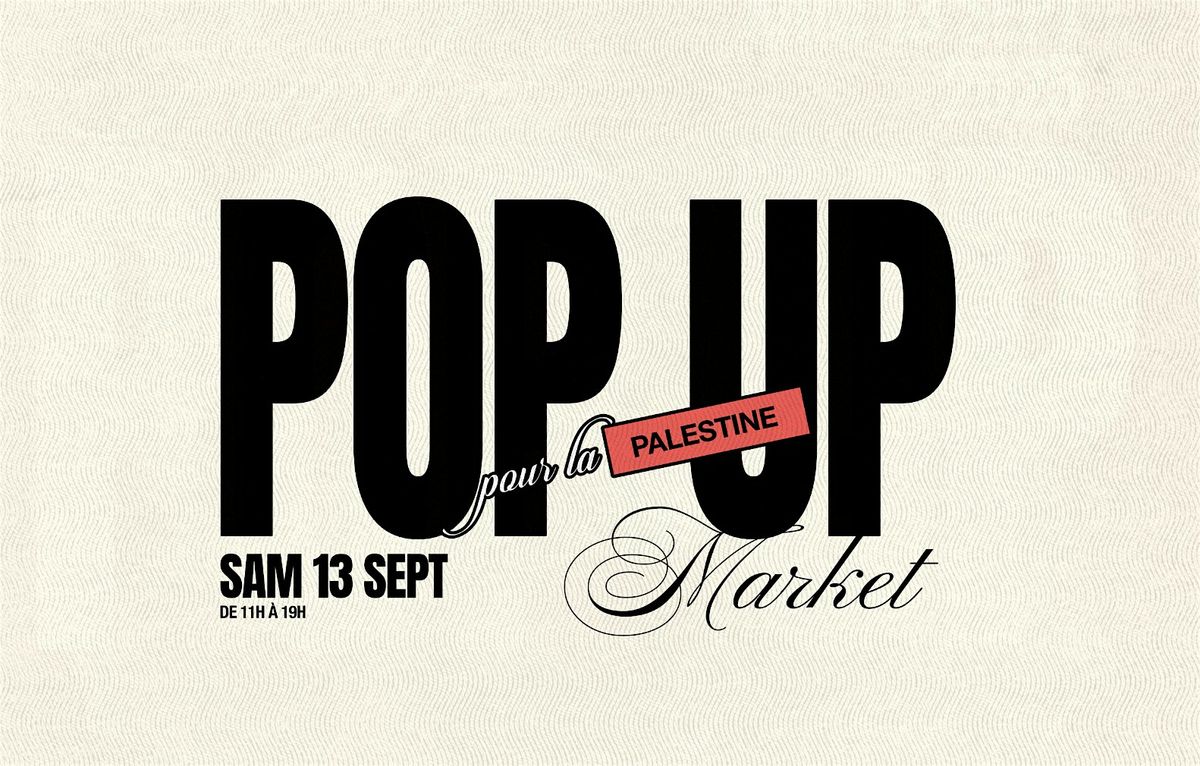 POP UP POUR LA PALESTINE - SAVE THE DATE