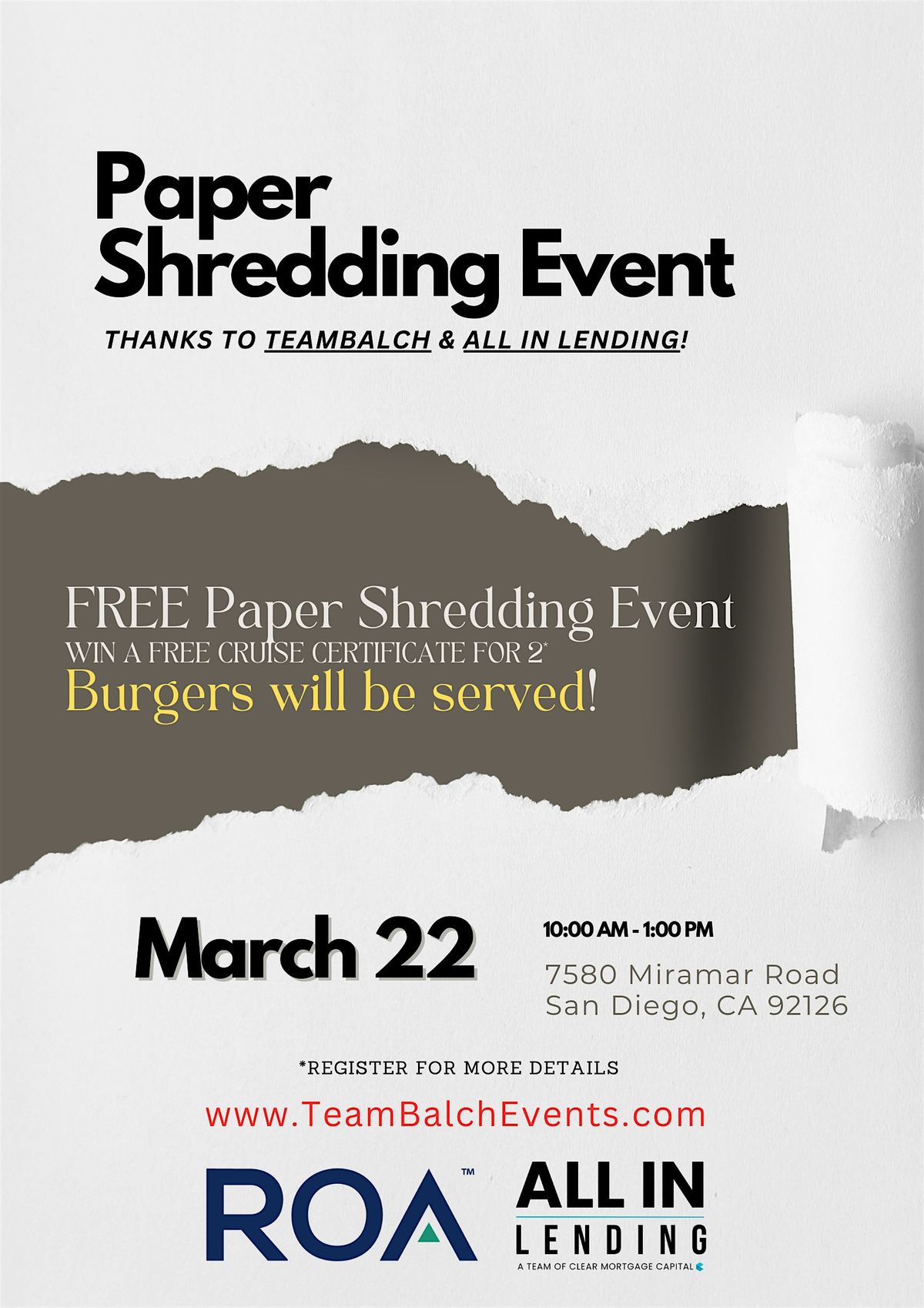 FREE Paper Shredding Event