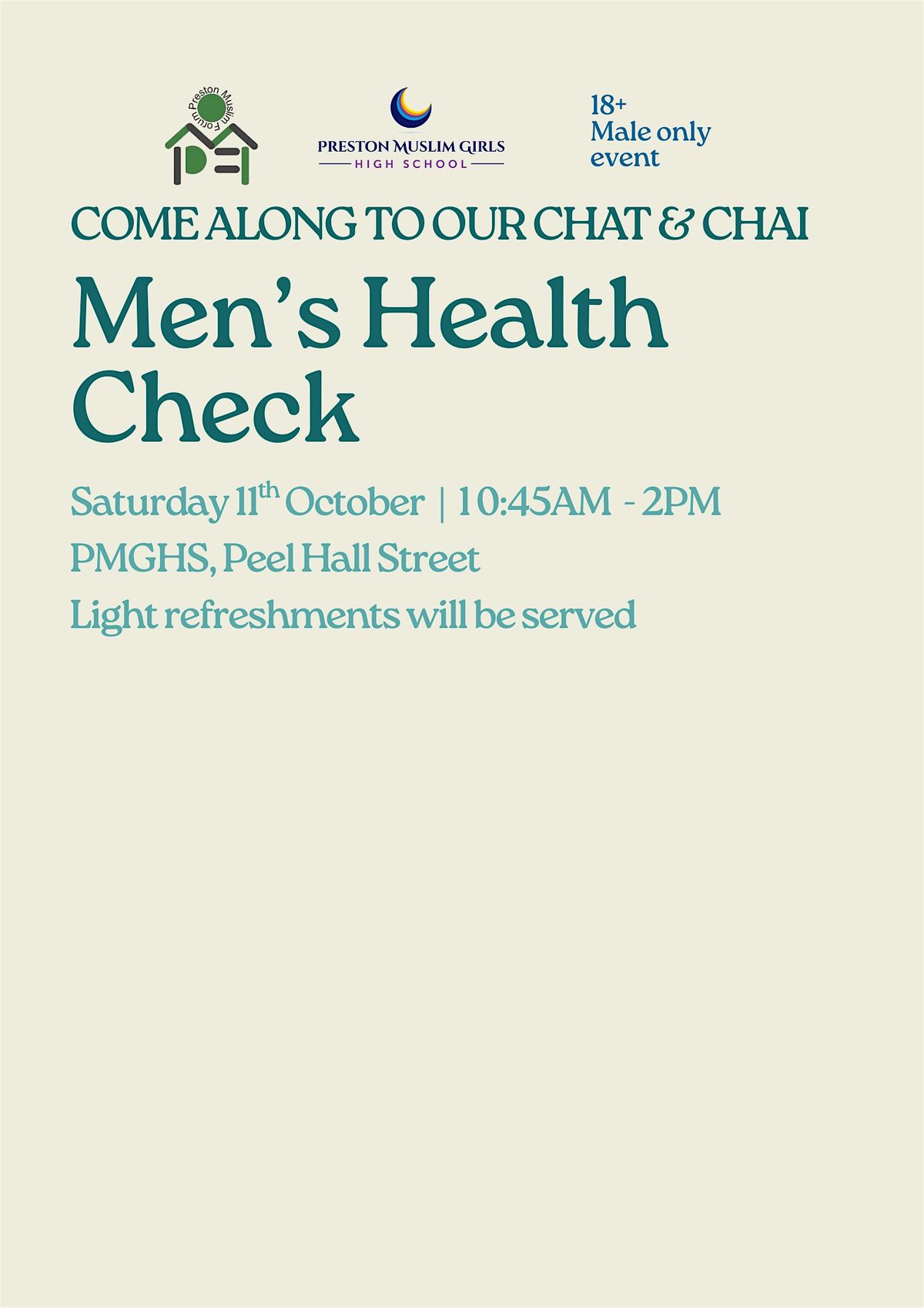 Chat and Chai Men's Health Event