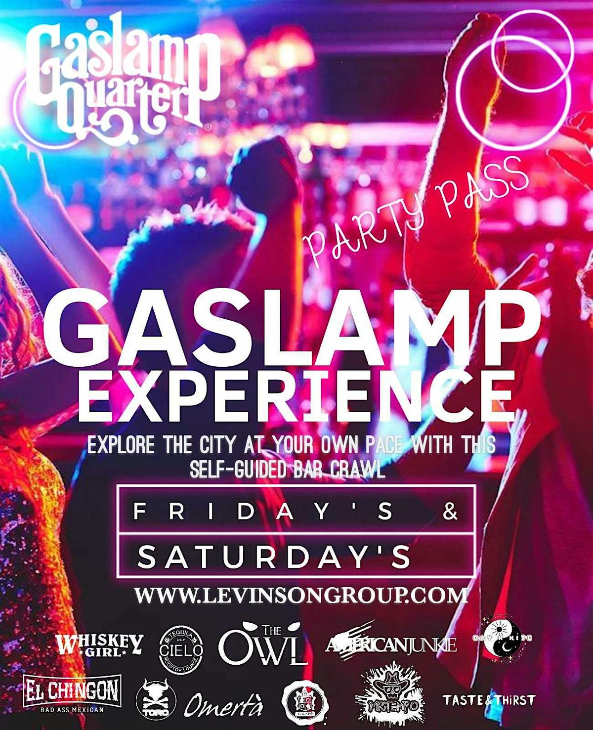 Gaslamp Experience  Party Pass -10 CLUBS IN 1 NIGHT