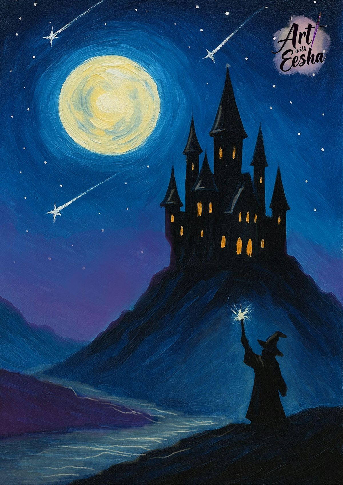 Adults Halloween Painting workshop - \u2018Wizard in the moonlight\u2019