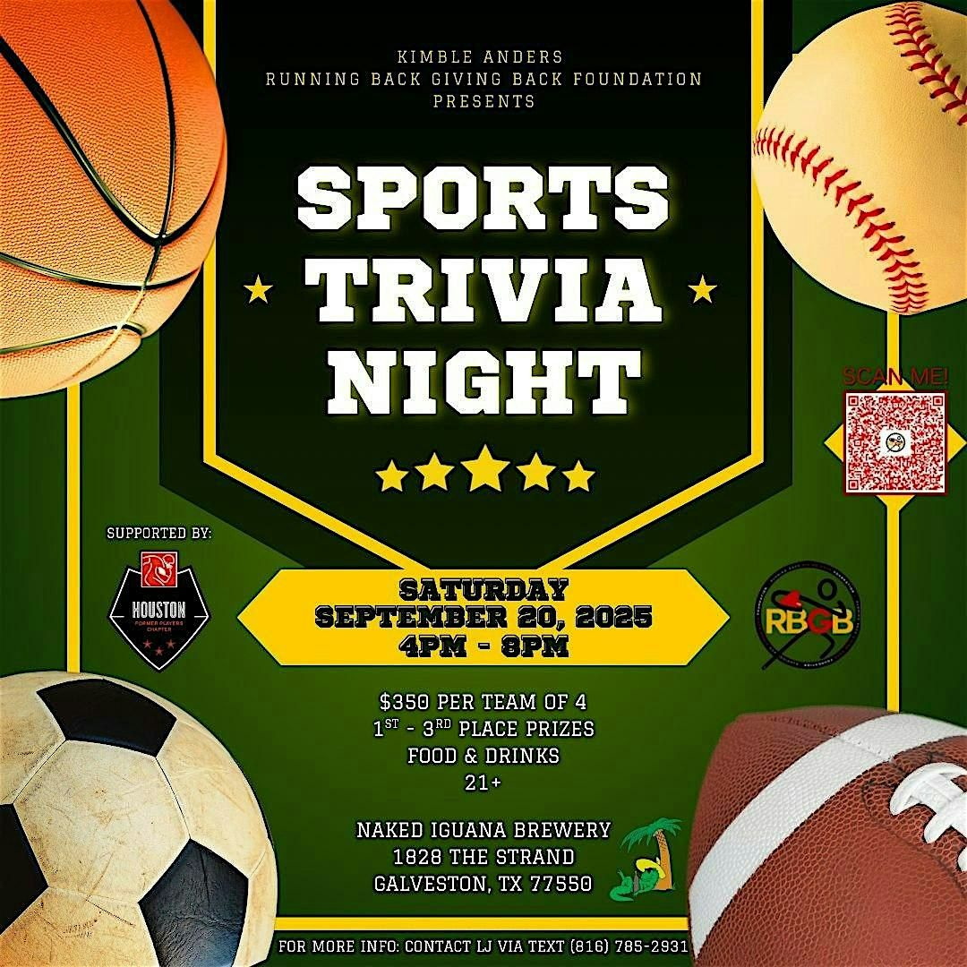 Kimble Anders Sports Trivia Night benefiting Running Back Giving Back