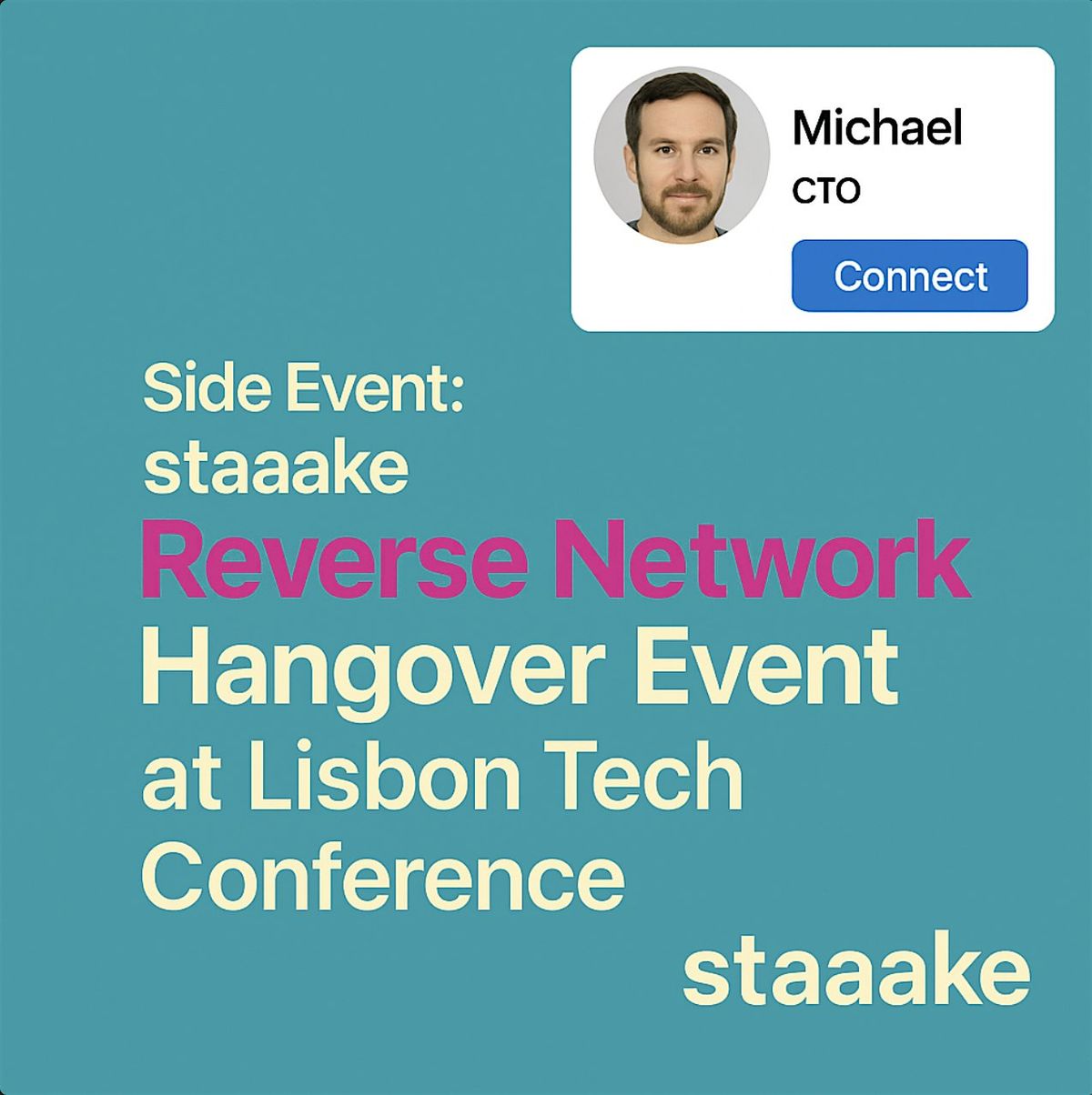 Side Event: Reverse Network Hangover event at Lisbon Tech\/AI Conference