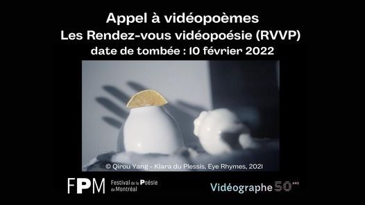 Appel \u00e0 vid\u00e9opo\u00e8mes - Les Rendez-vous vid\u00e9opo\u00e9sie (RVVP)