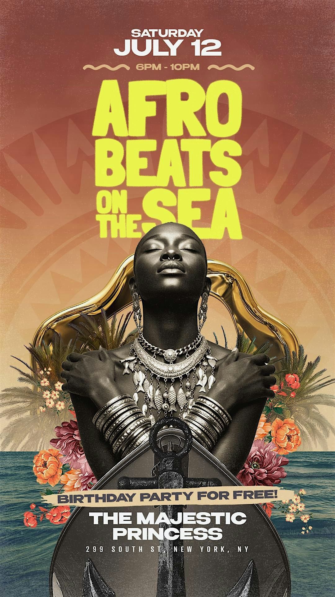 Saturday sunset NYC Majestic Yacht Afrobeats July Day Party  SimmsMovement