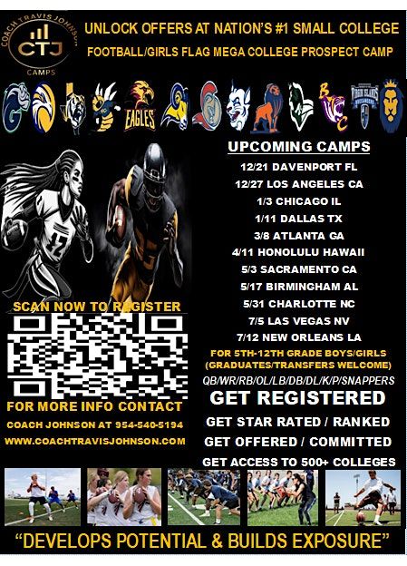 CHARLOTTE NC BOYS FOOTBALL\/GIRLS FLAG MEGA COLLEGE PROSPECT CAMP JUNE 28TH
