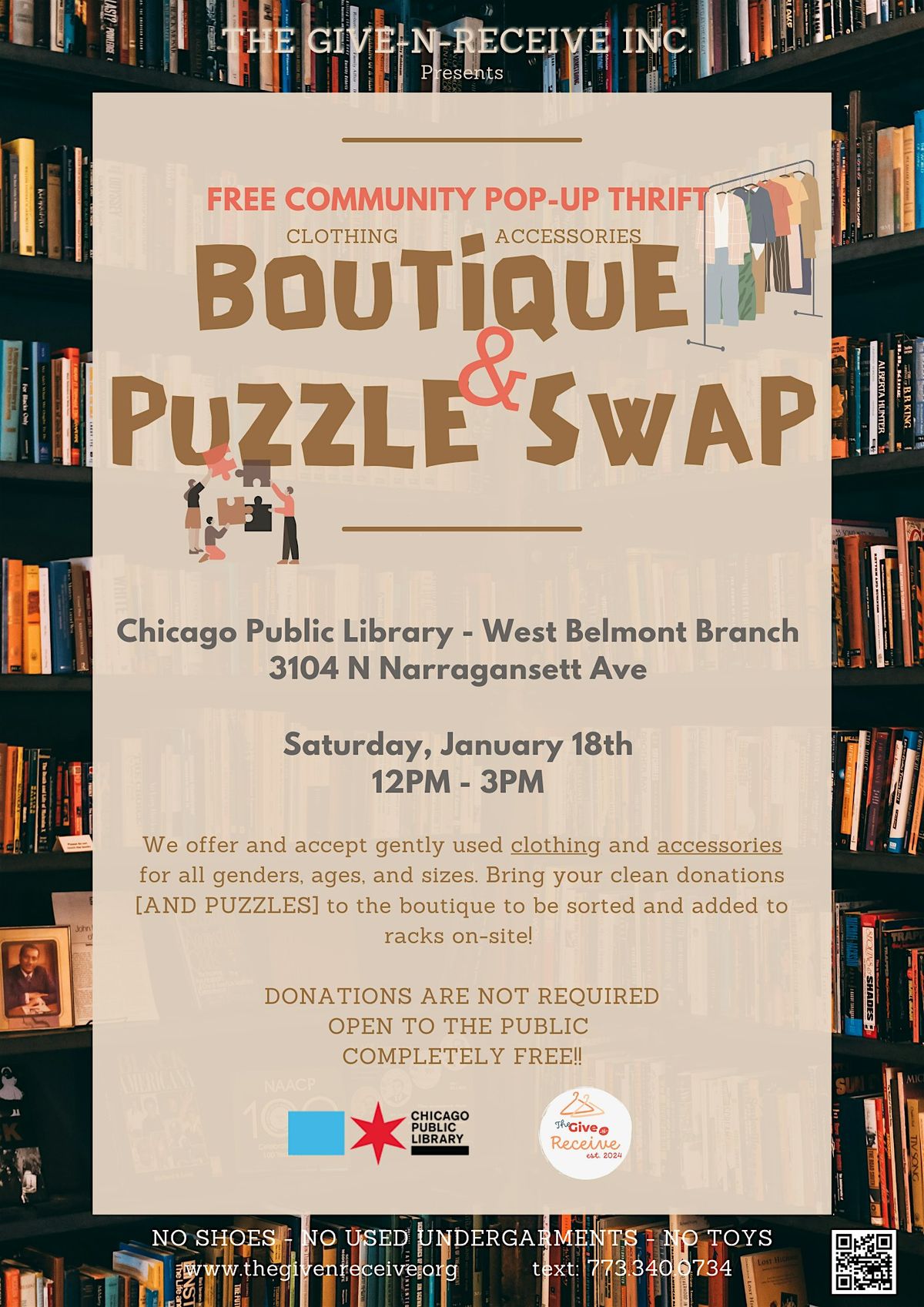 FREE Pop-up Thrift Boutique & Puzzle Swap