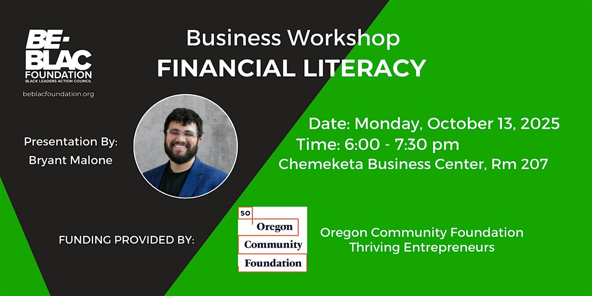 BE-BLAC Business Workshop: Financial Literacy