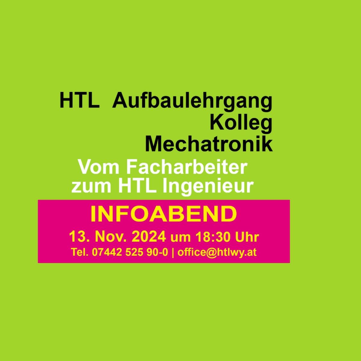 Mechatronik Infoabend f\u00fcr Kolleg\/Aufbaulehrgang