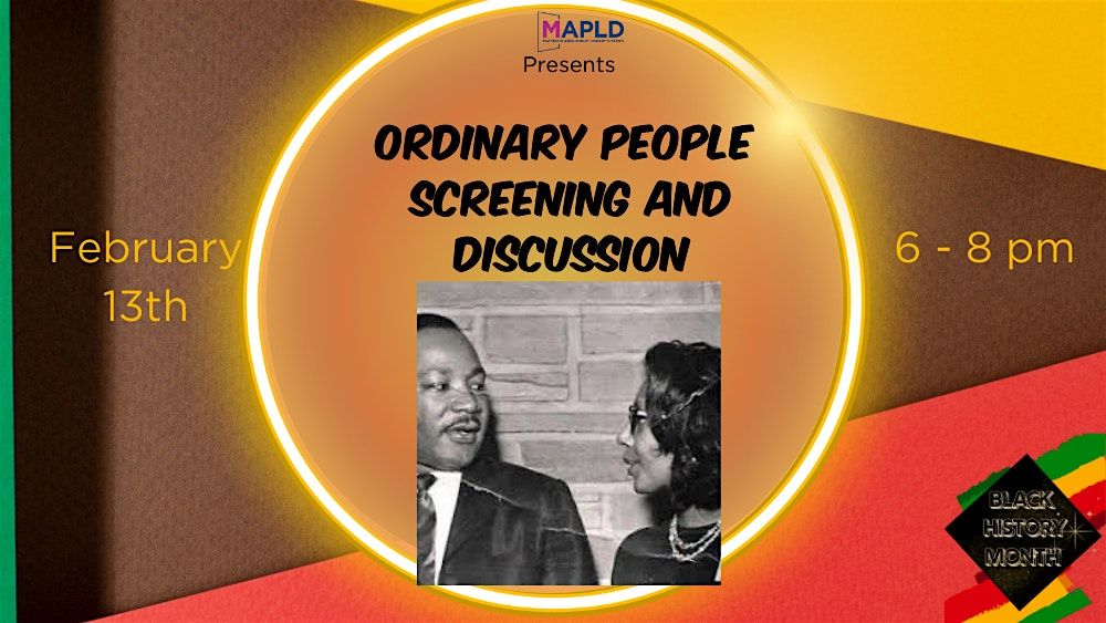 Ordinary People  Documentary Screening and Discussion.