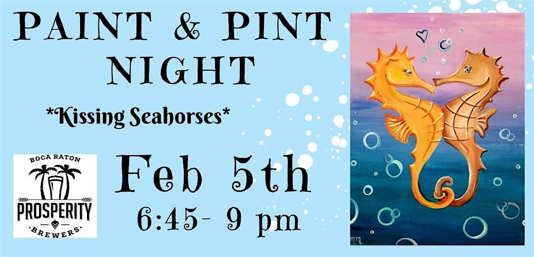 Kissing Seahorses Paint Night