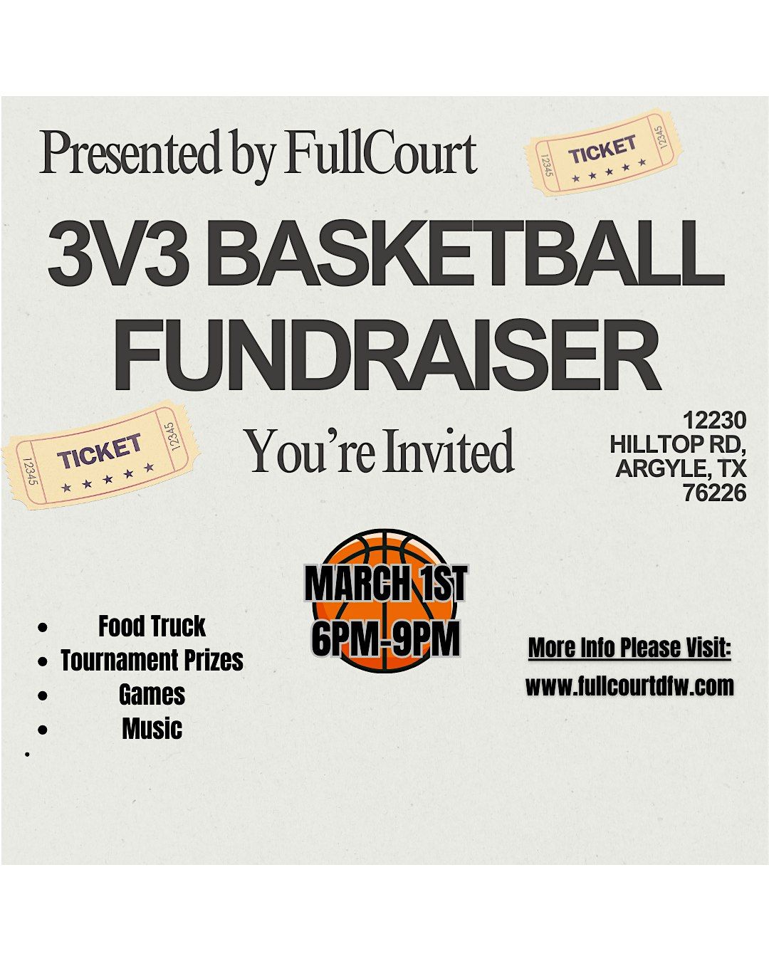 FCE 3v3 Basketball Fundraiser