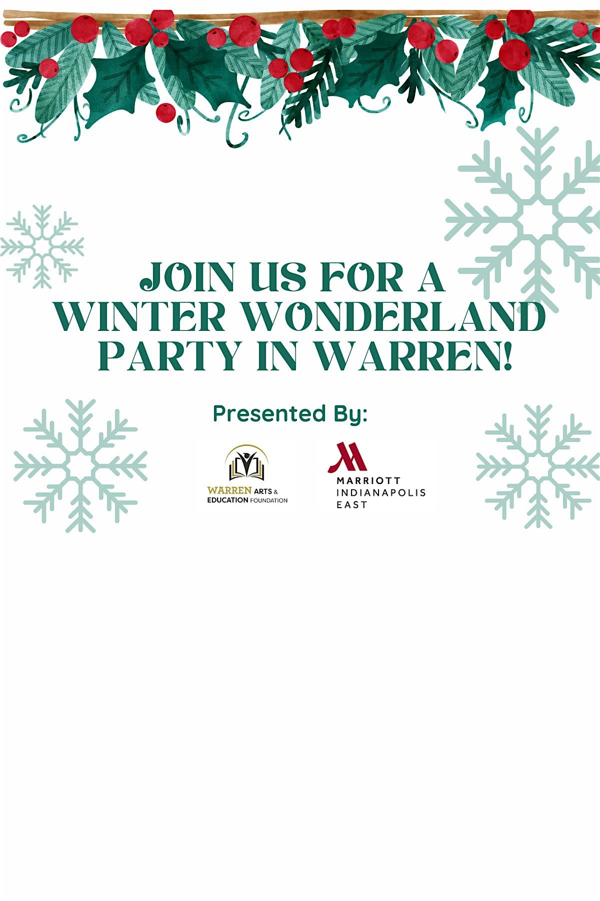 Join us for a  Winter Wonderland  Party in Warren!