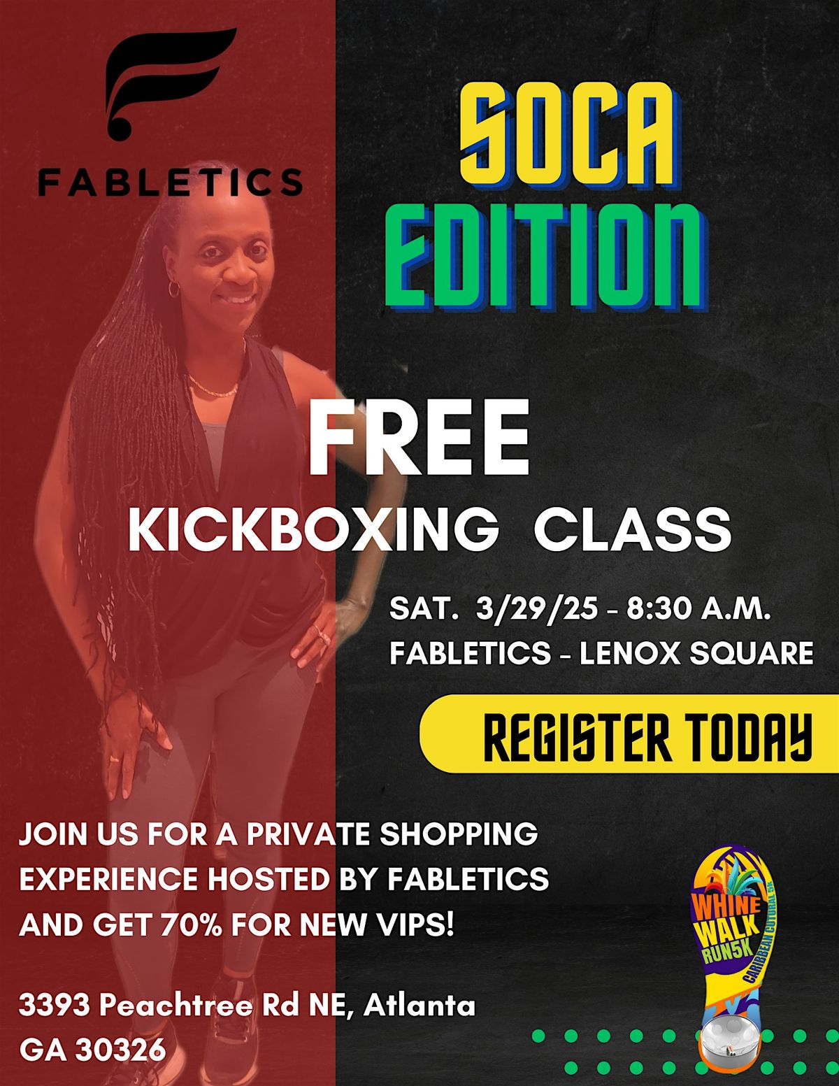 Whine Walk Run 5K  presents Kickboxing with Patrice- Soca Edition