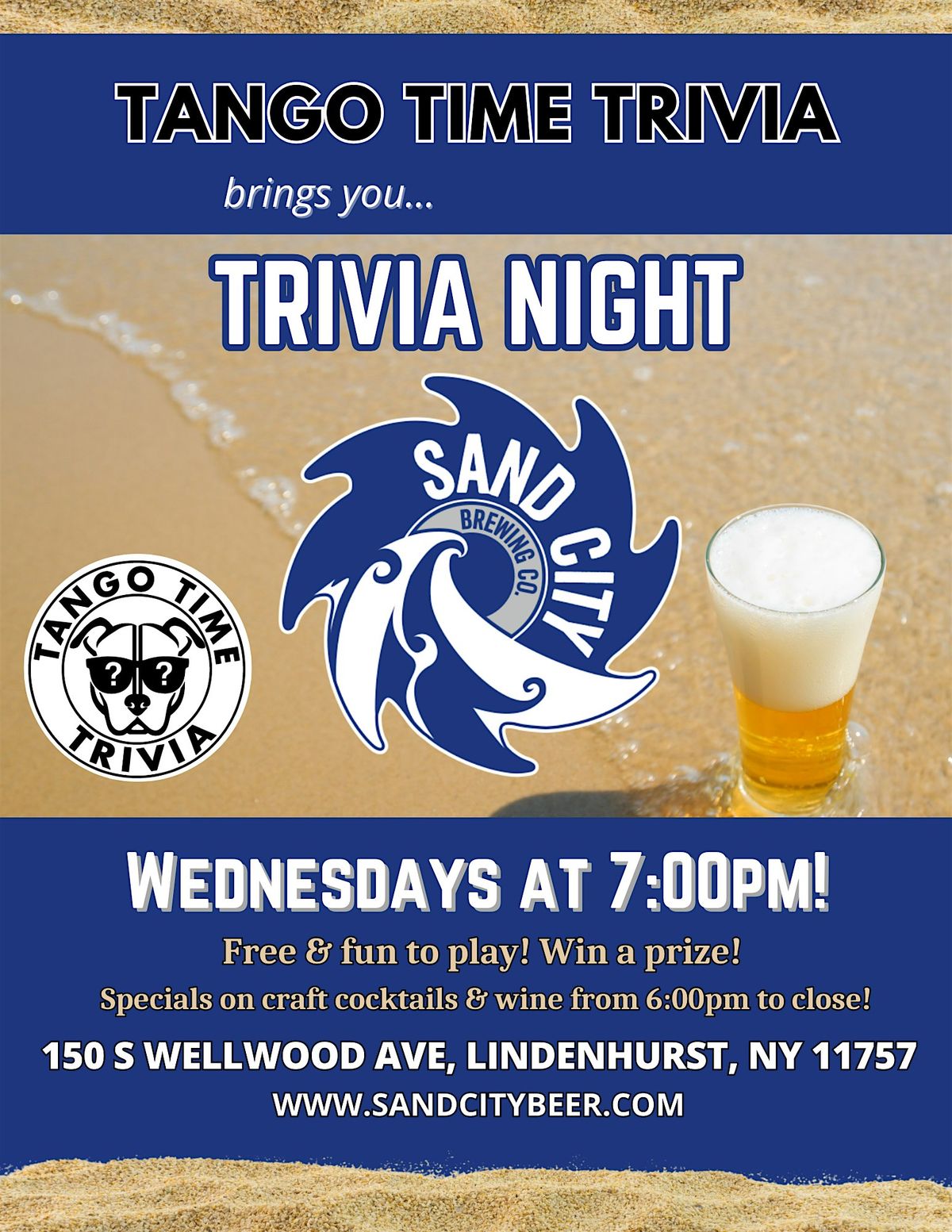 FREE Wednesday Trivia Show! At Sand City Brewing Co.!!