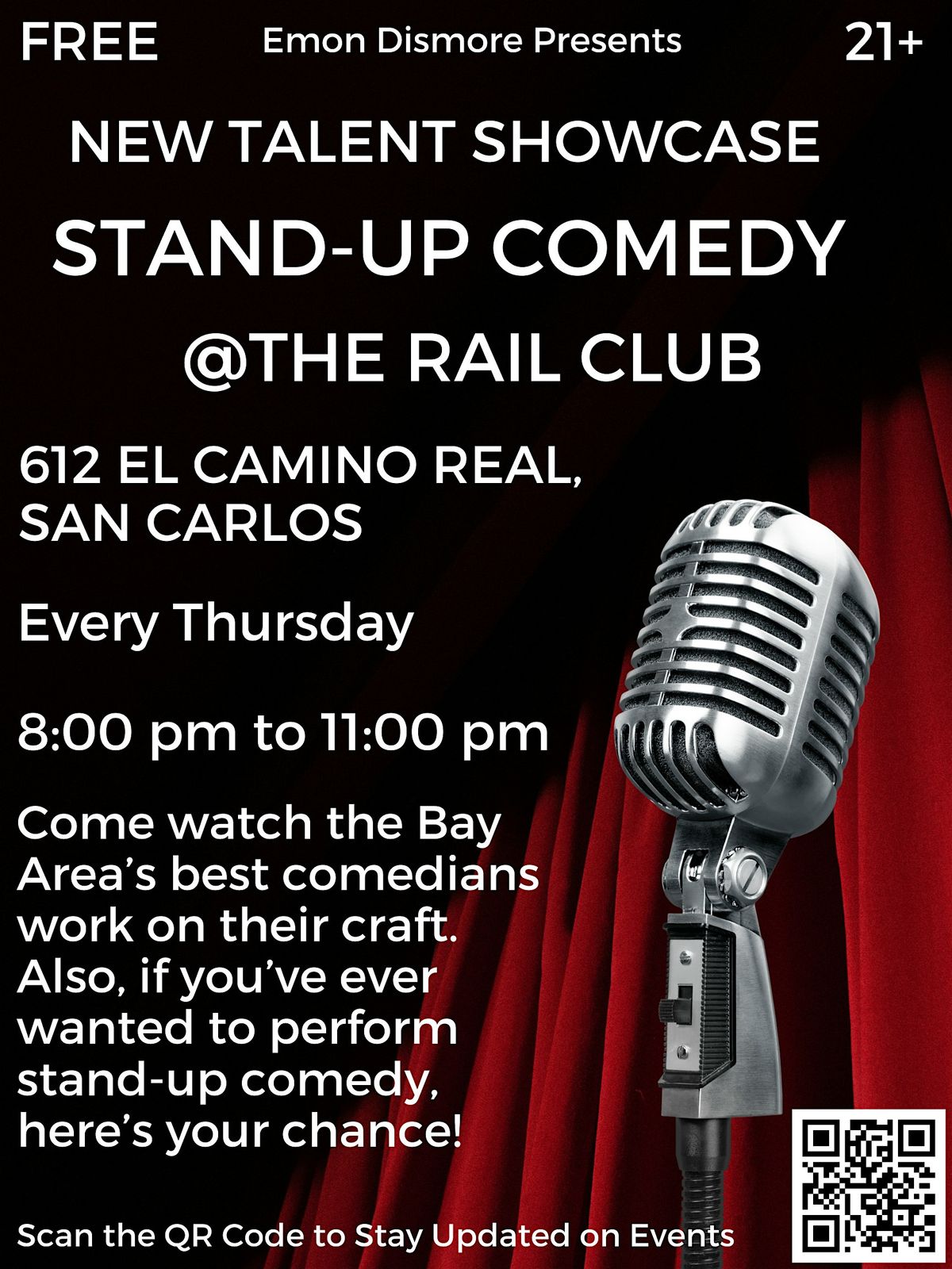 New Talent Showcase Stand-Up Comedy @Rail Club