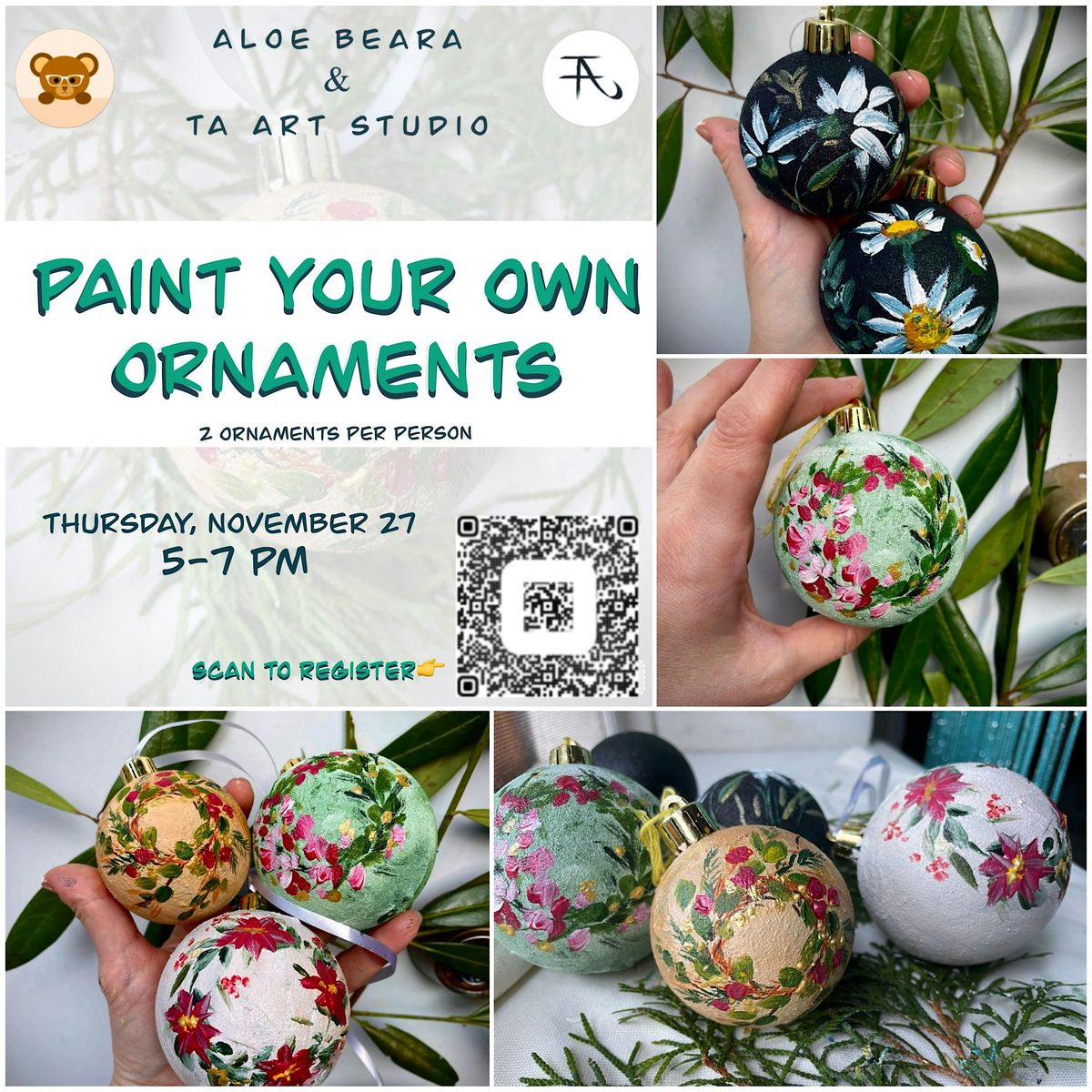 Paint your ORNAMENTS  | Thursday, November 27 | 5-7pm