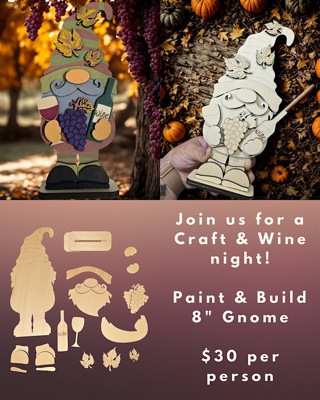 CxC - Craft & Wine Night: Paint an 8" Gnome