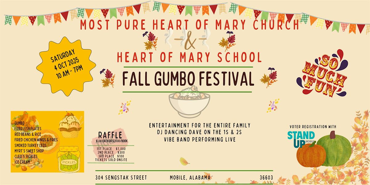 Most Pure Heart of Mary Church & Heart of Mary School Fall Gumbo Festival