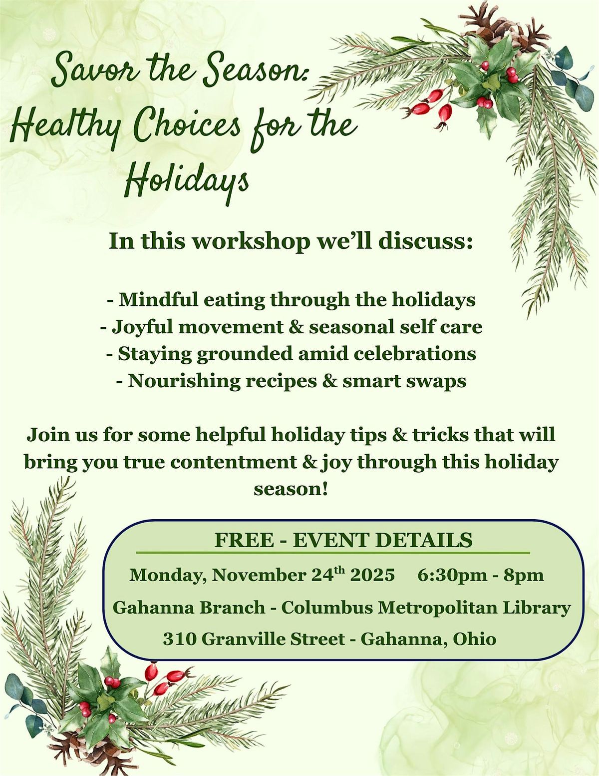 Savor the Season: Healthy Choices for the Holidays