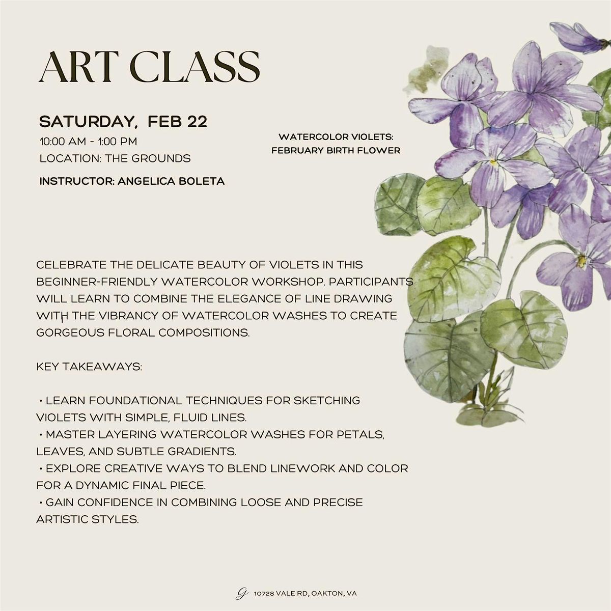 Watercolor Violets: February Birth Flower