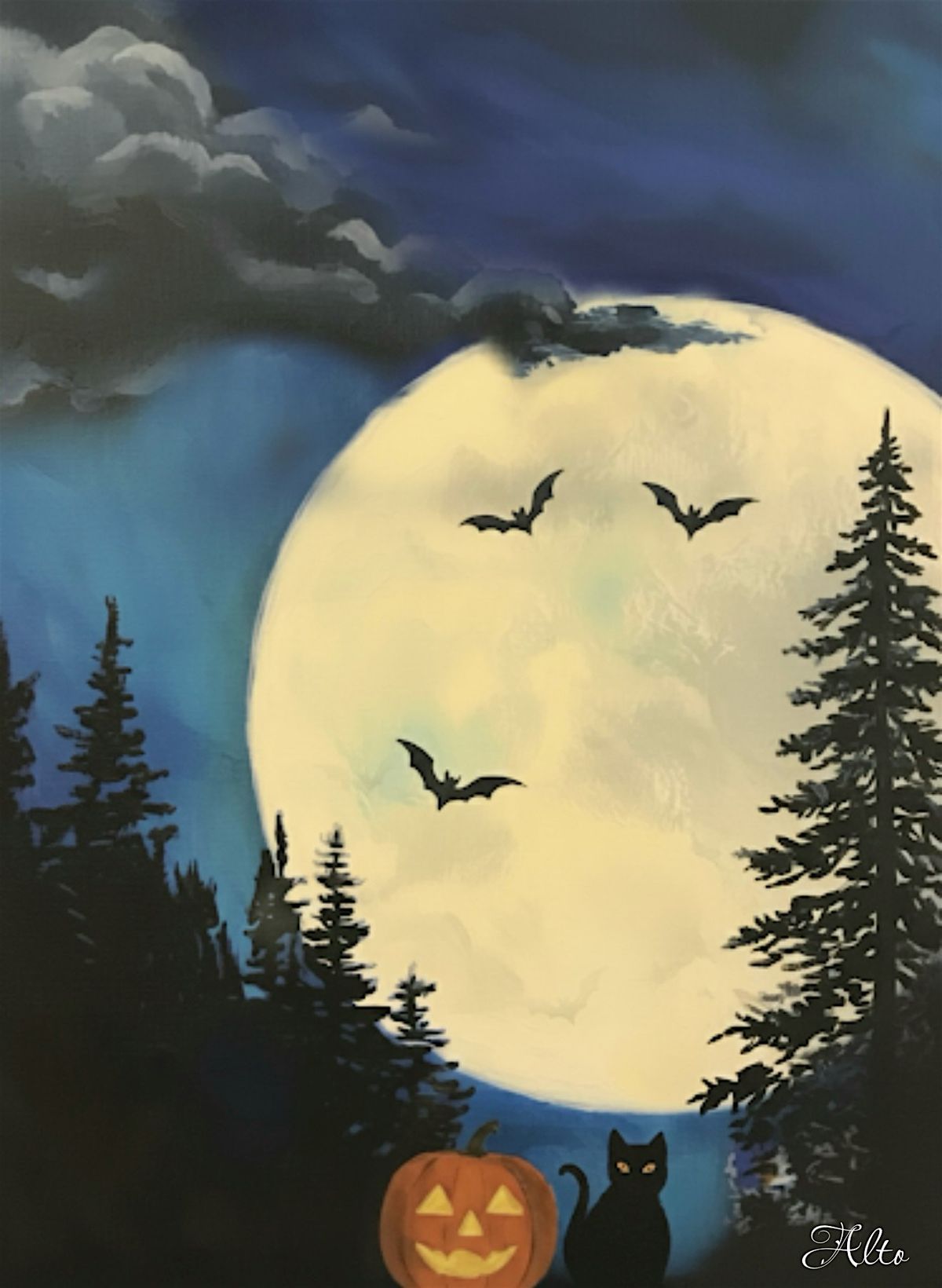 Roca\u2019s Spooky Canvas painting