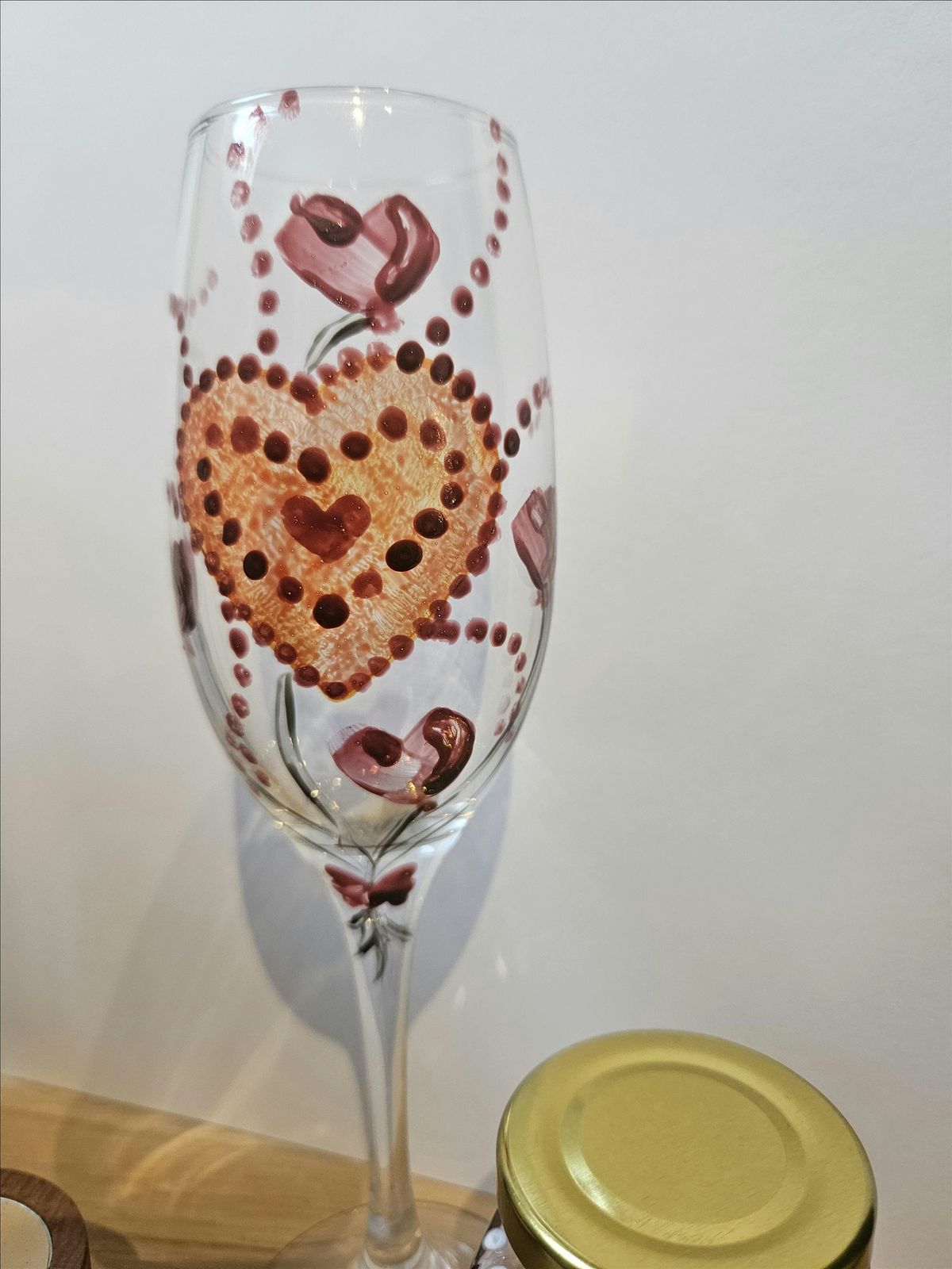 Valentines themed Glass\/tealight holder\/jar painting