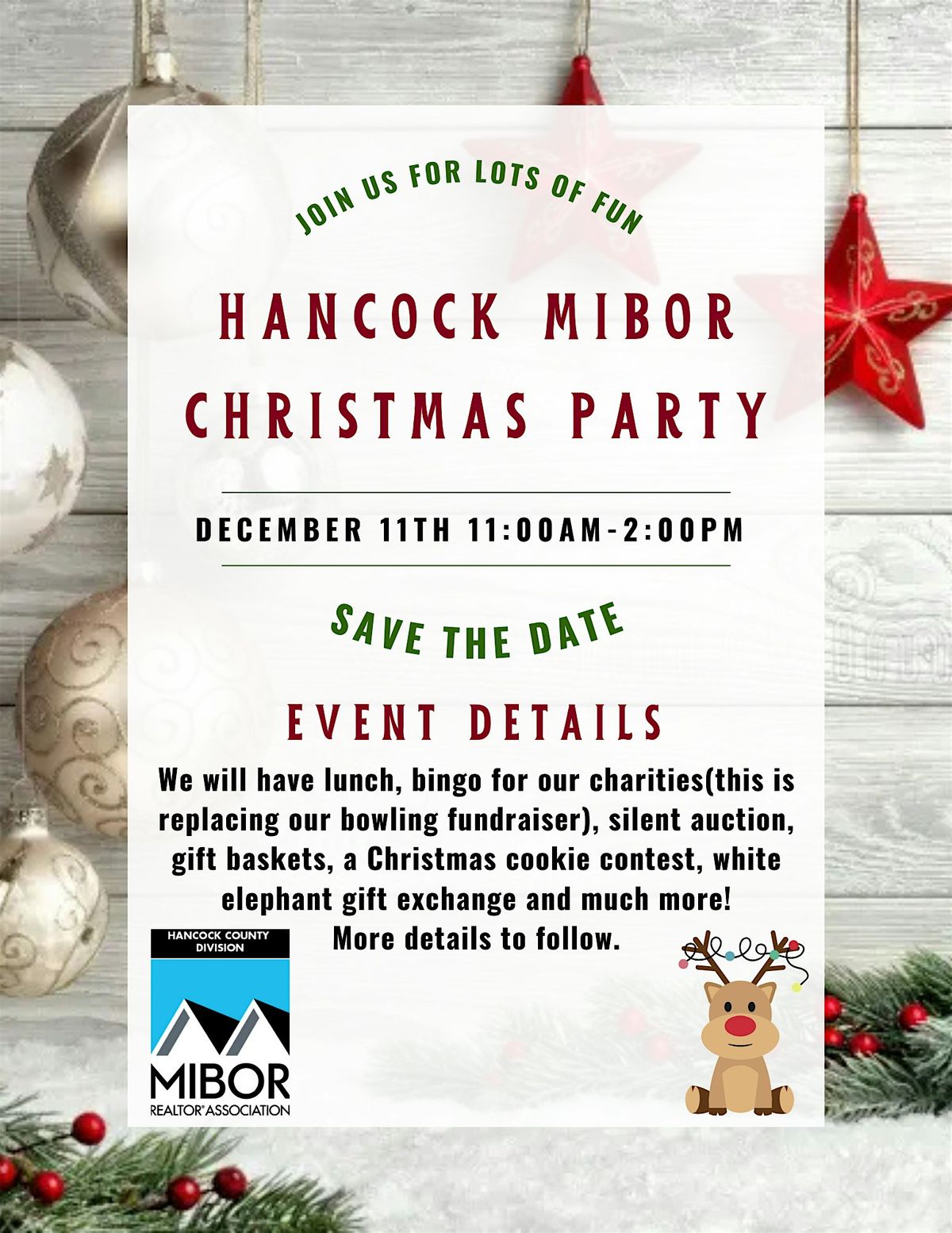 HANCOCK MEETING & CHARITY FUNDRAISER