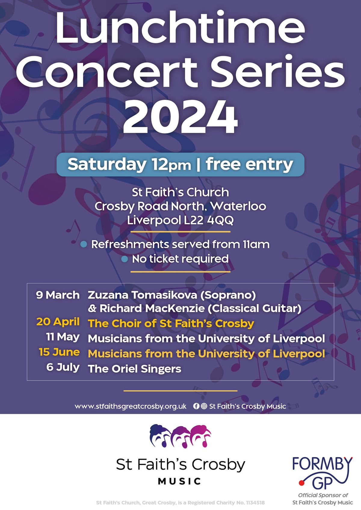 St Faith's Free Lunchtime Concert - Saturday 11th May