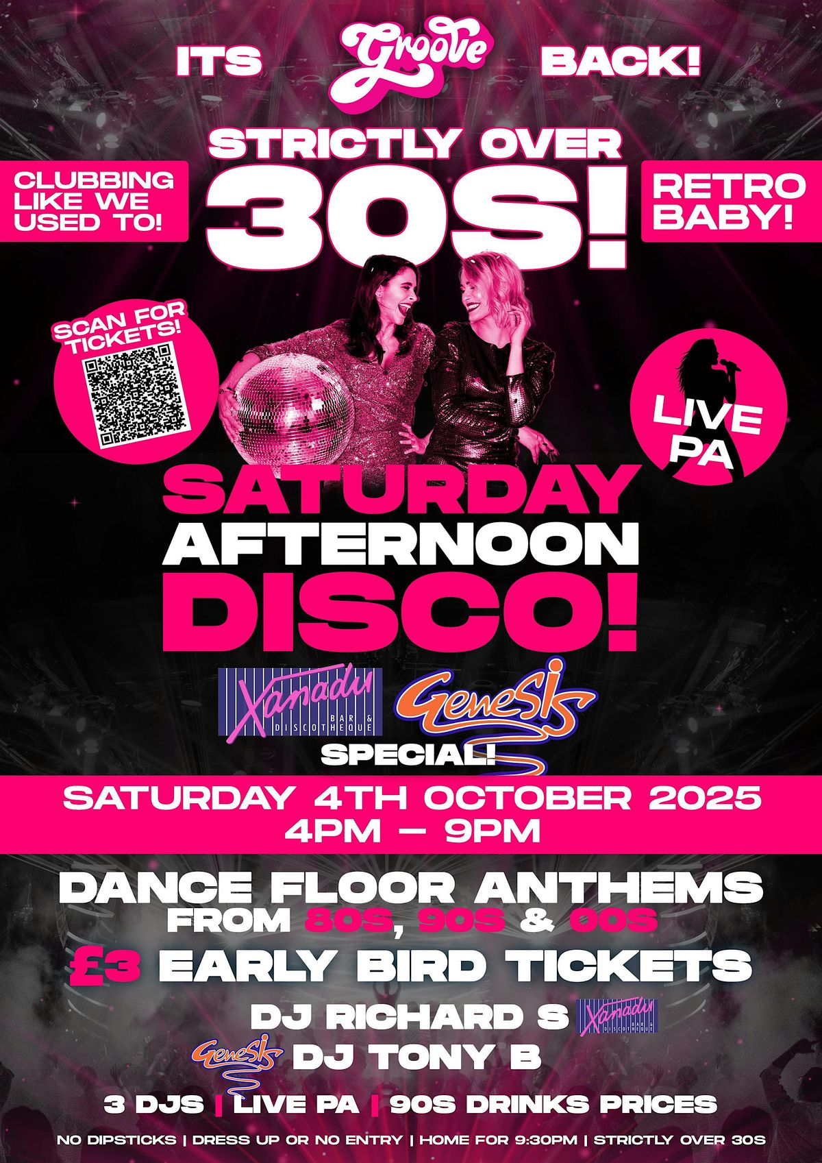 Strictly Over 30s Saturday Afternoon Disco!