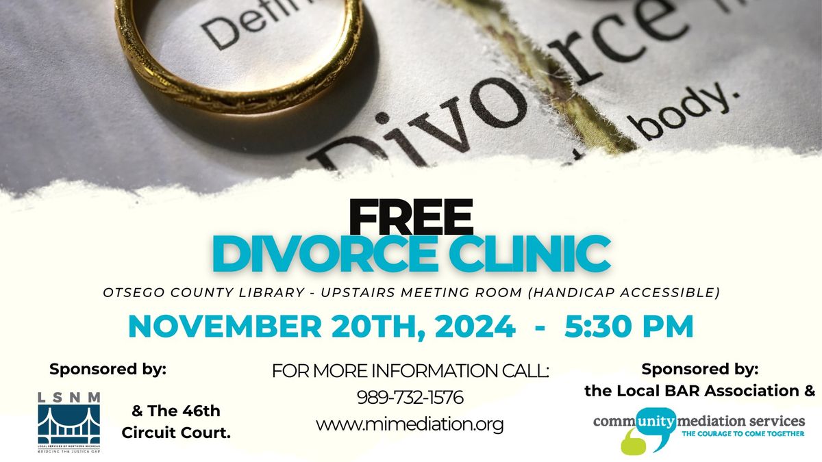 Free Divorce Clinic - Gaylord - Nov 20